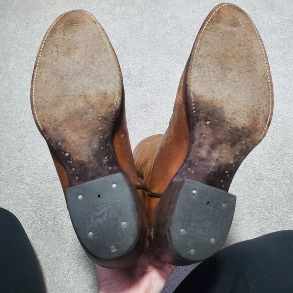 TONY LAMA Vintage Leather Cowboy Boots Rustic Cowgirl Western Women's 9.5D Wide - Picture 7 of 13